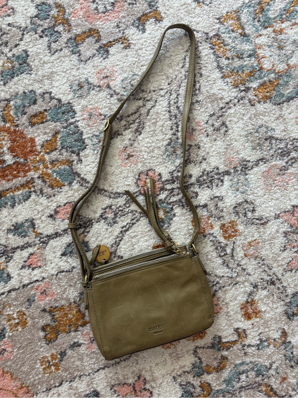 Margot New York Olive Green Crossbody Bag